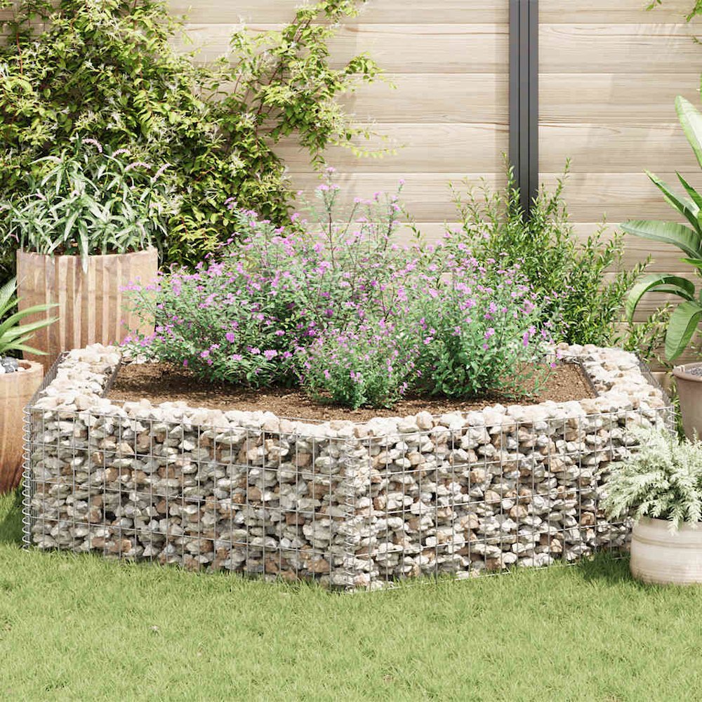 Gabion Raised Bed Silver Galvanized Steel 78.7x68.1x15.7 in. Picture 2