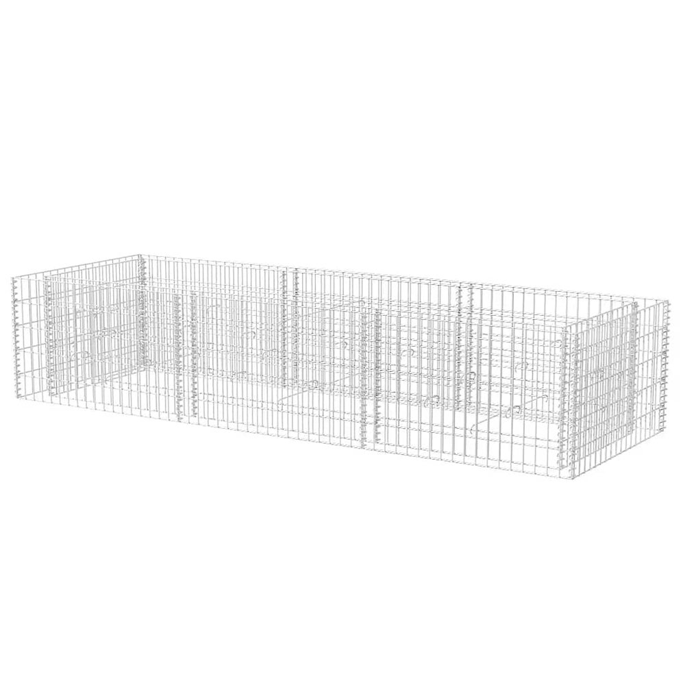 Gabion Raised Bed Silver Galvanized Steel 106.3 x 35.4 x 19.7 in. Picture 1