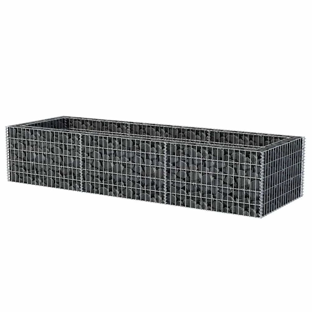 Gabion Raised Bed Silver Galvanized Steel 106.3 x 35.4 x 19.7 in. Picture 3