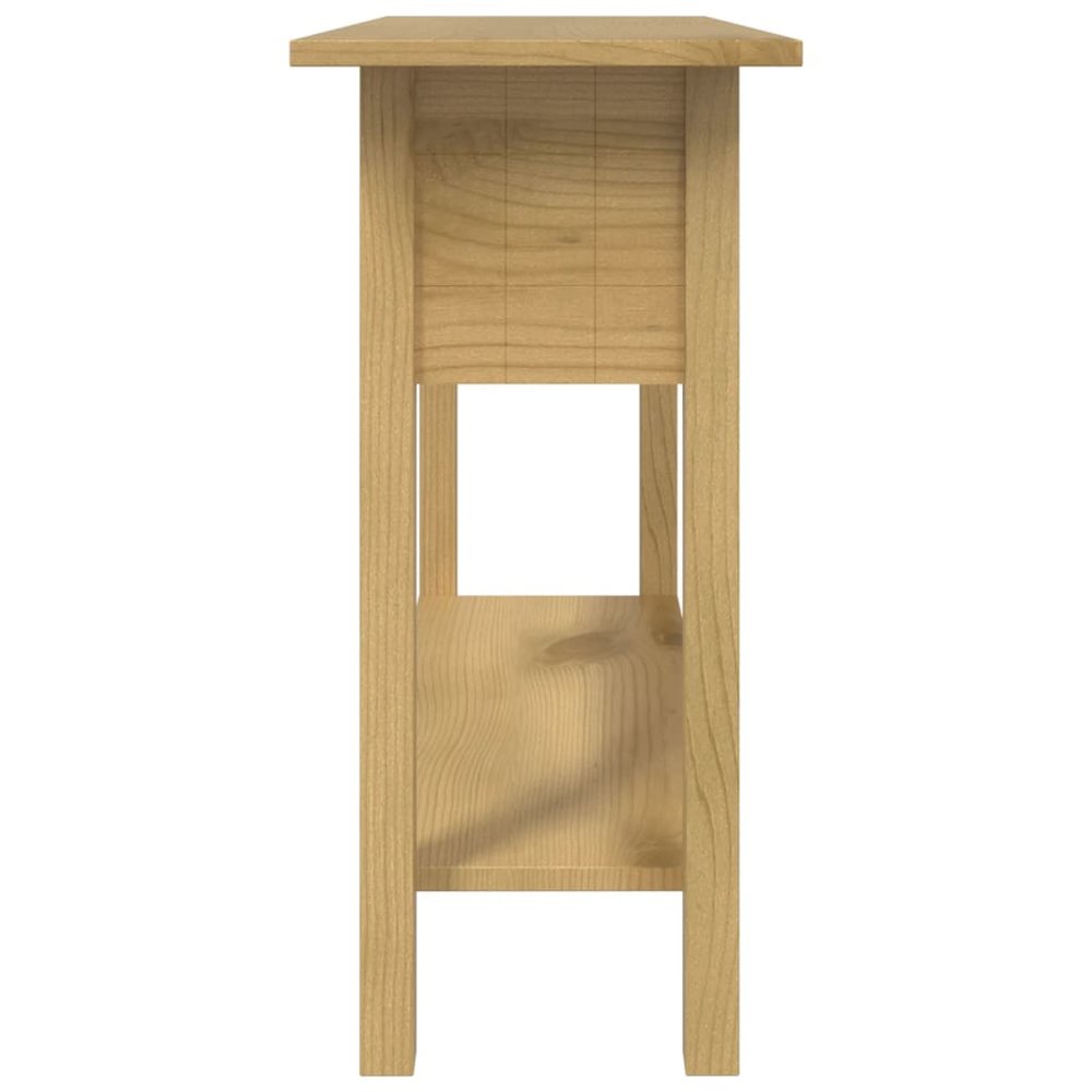 Console Table Brown Solid waxed pinewood 36.6 x 13.6 x 28.7 in. Picture 4