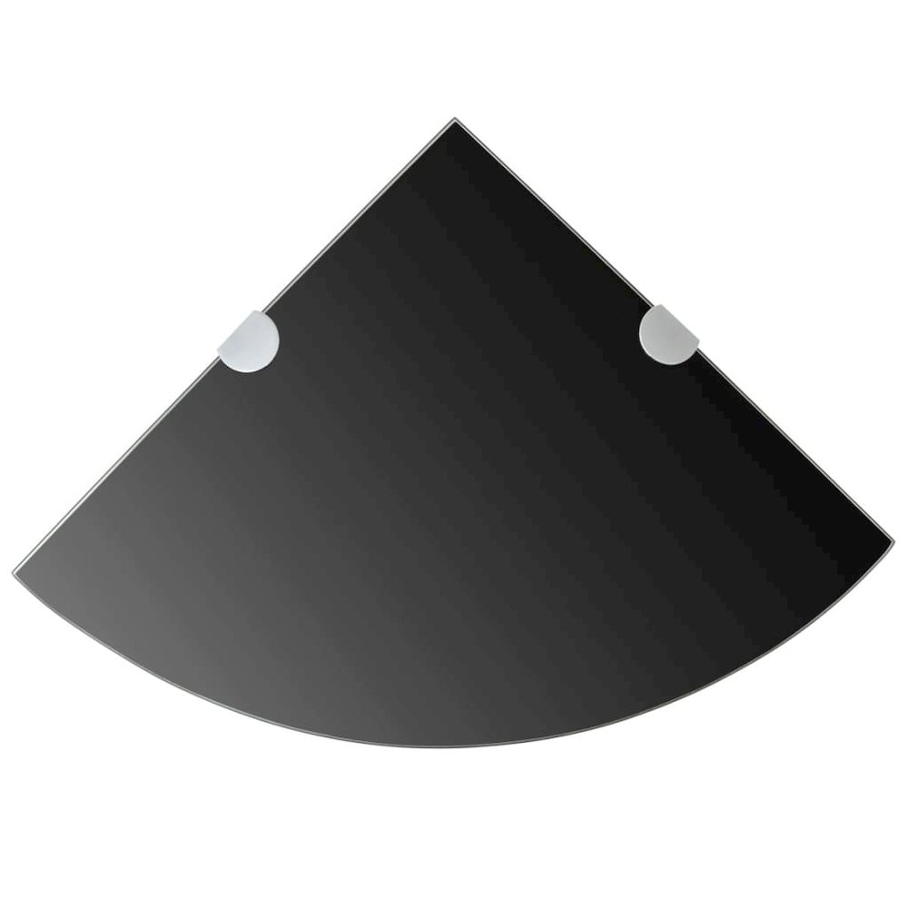 Corner Shelf Black Tempered glass Small Wall mounting. Picture 1