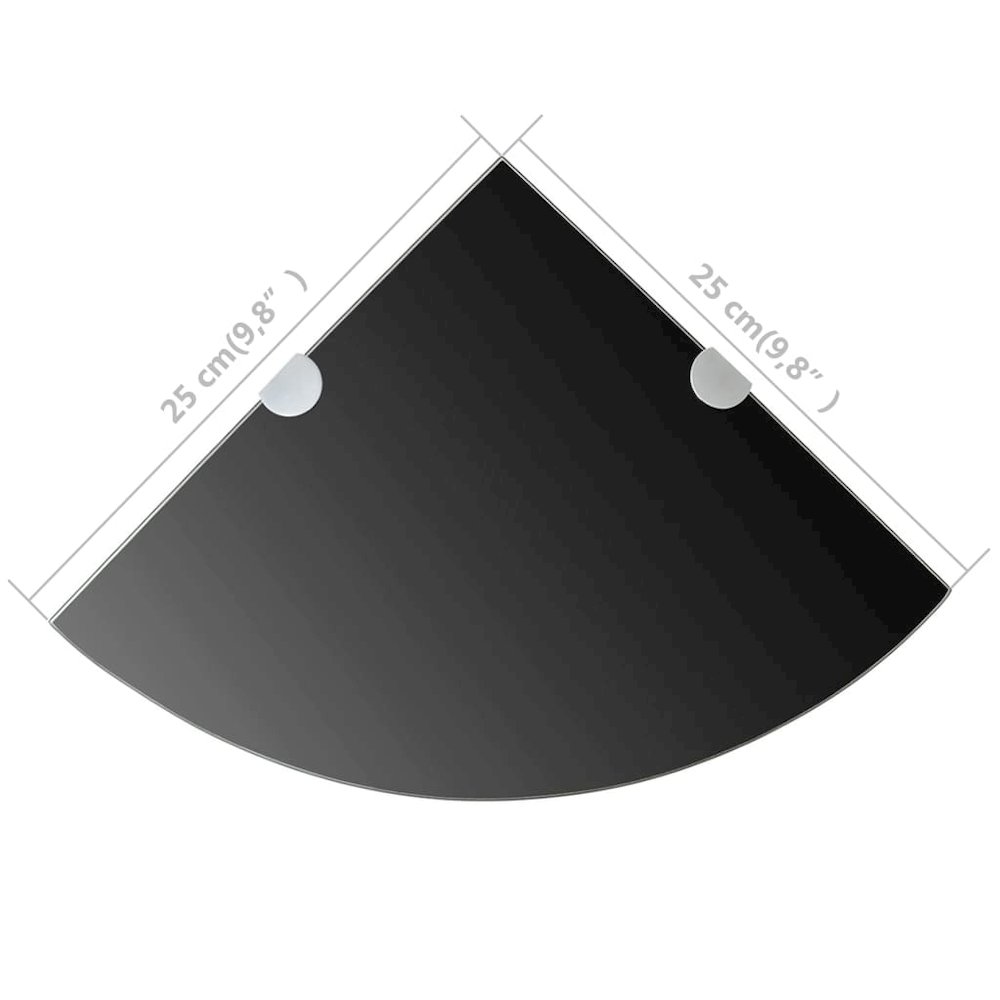 Corner Shelf Black Tempered glass Small Wall mounting. Picture 6
