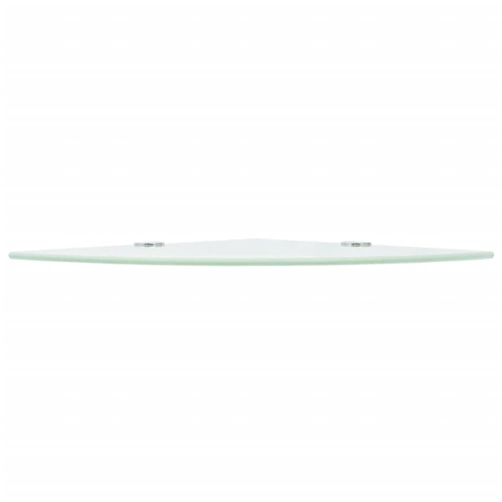 Corner Shelf White Tempered Glass 9.8 in x 9.8 in Wall Mounting. Picture 3