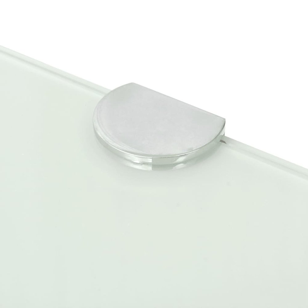 Corner Shelf White Tempered Glass 9.8 in x 9.8 in Wall Mounting. Picture 4