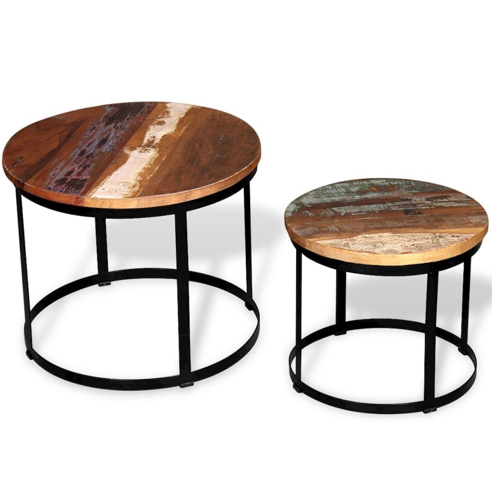 Coffee Table Brown and Black Solid reclaimed wood and iron. Picture 1