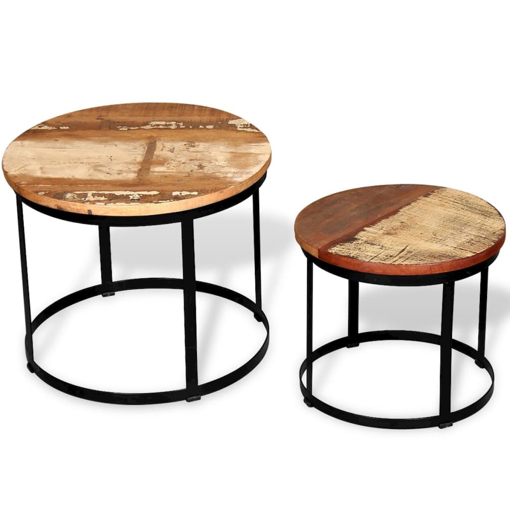 Coffee Table Brown and Black Solid reclaimed wood and iron. Picture 2