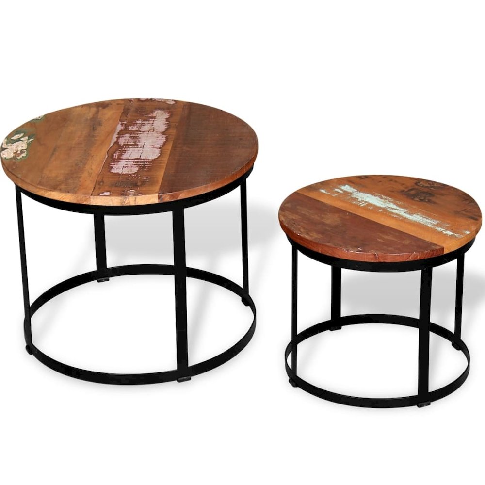 Coffee Table Brown and Black Solid reclaimed wood and iron. Picture 3