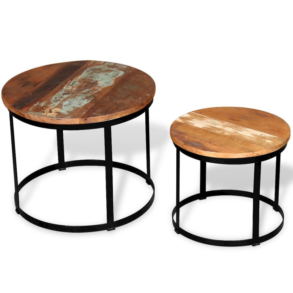 Coffee Table Brown and Black Solid reclaimed wood and iron. Picture 4
