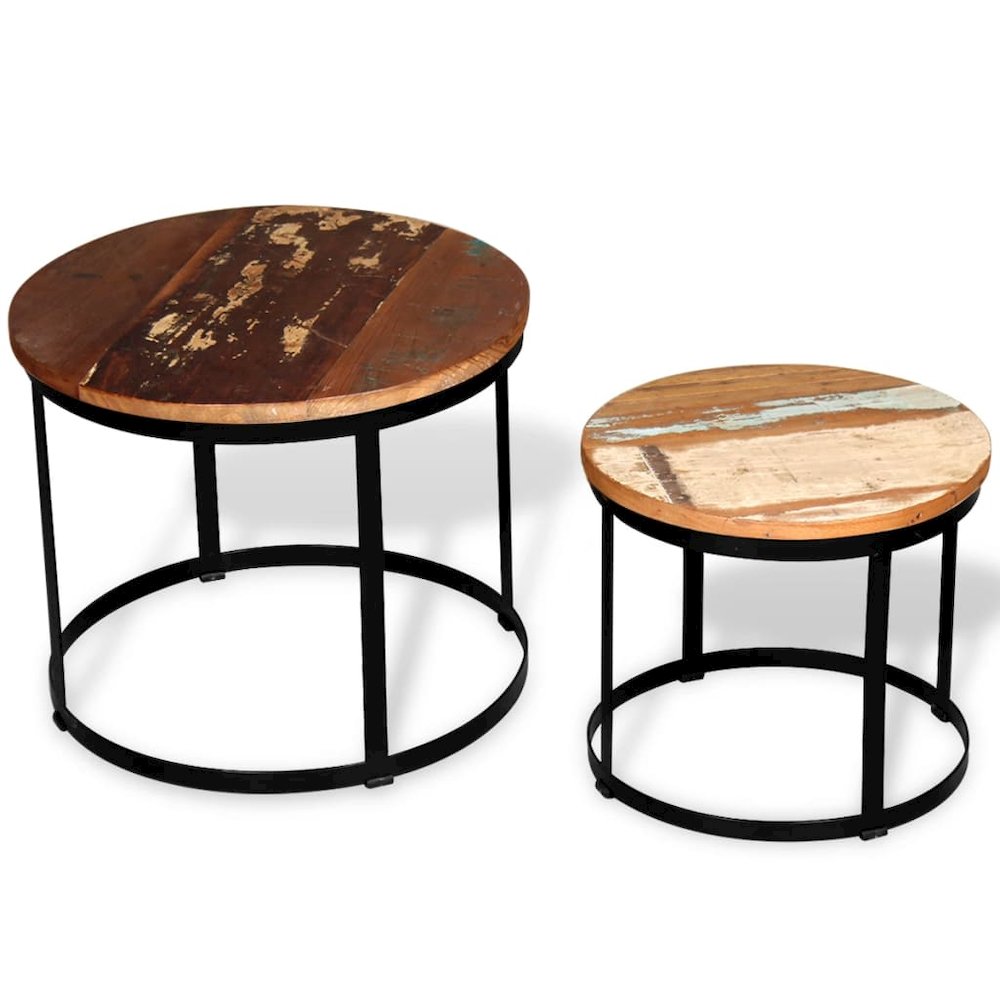 Coffee Table Brown and Black Solid reclaimed wood and iron. Picture 5