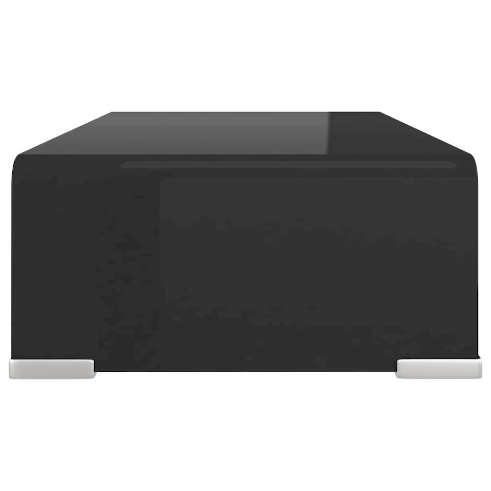 TV Stand Black Tempered glass, plastic Medium Sleek TV Stand. Picture 4