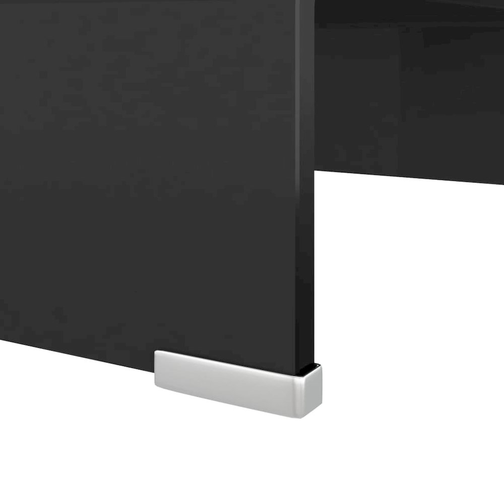 TV Stand Black Tempered glass, plastic Medium Sleek TV Stand. Picture 5
