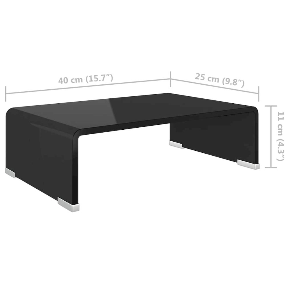 TV Stand Black Tempered glass, plastic Medium Sleek TV Stand. Picture 6