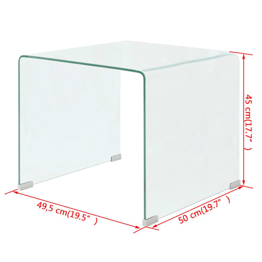 Coffee Table Clear Tempered safety glass Small Modern. Picture 6