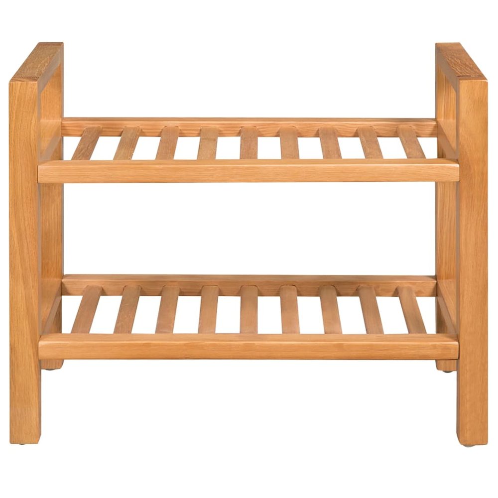 Shoe Rack Brown Solid Oak Wood Compact Simple Shoe Rack. Picture 2