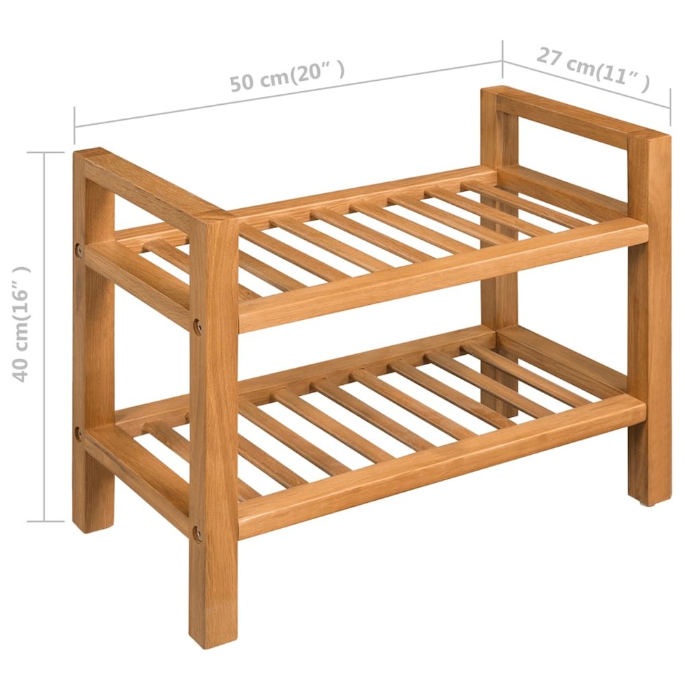 Shoe Rack Brown Solid Oak Wood Compact Simple Shoe Rack. Picture 5