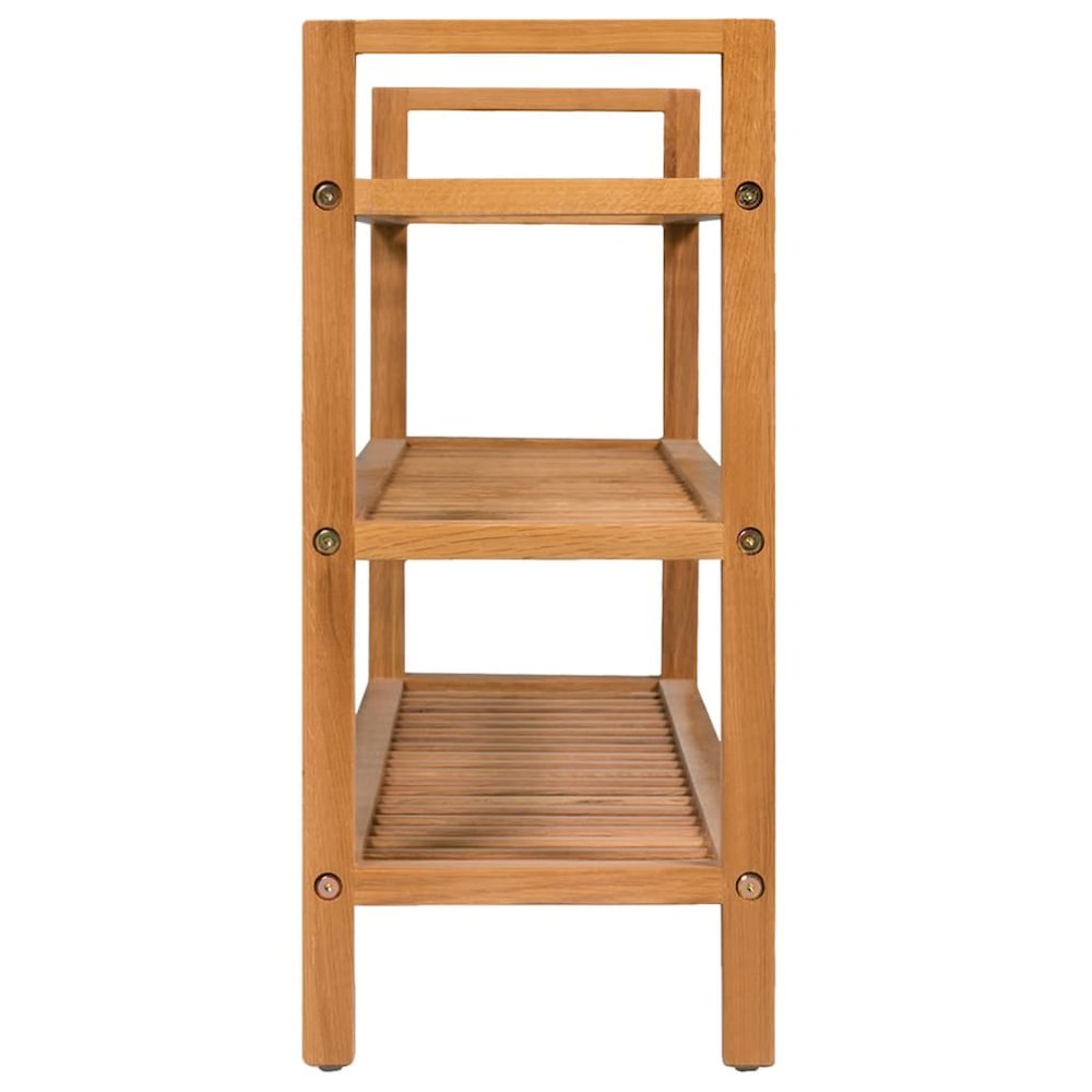 Shoe Rack Solid Oak Brown Solid Oak Wood Large Shoe Rack. Picture 3