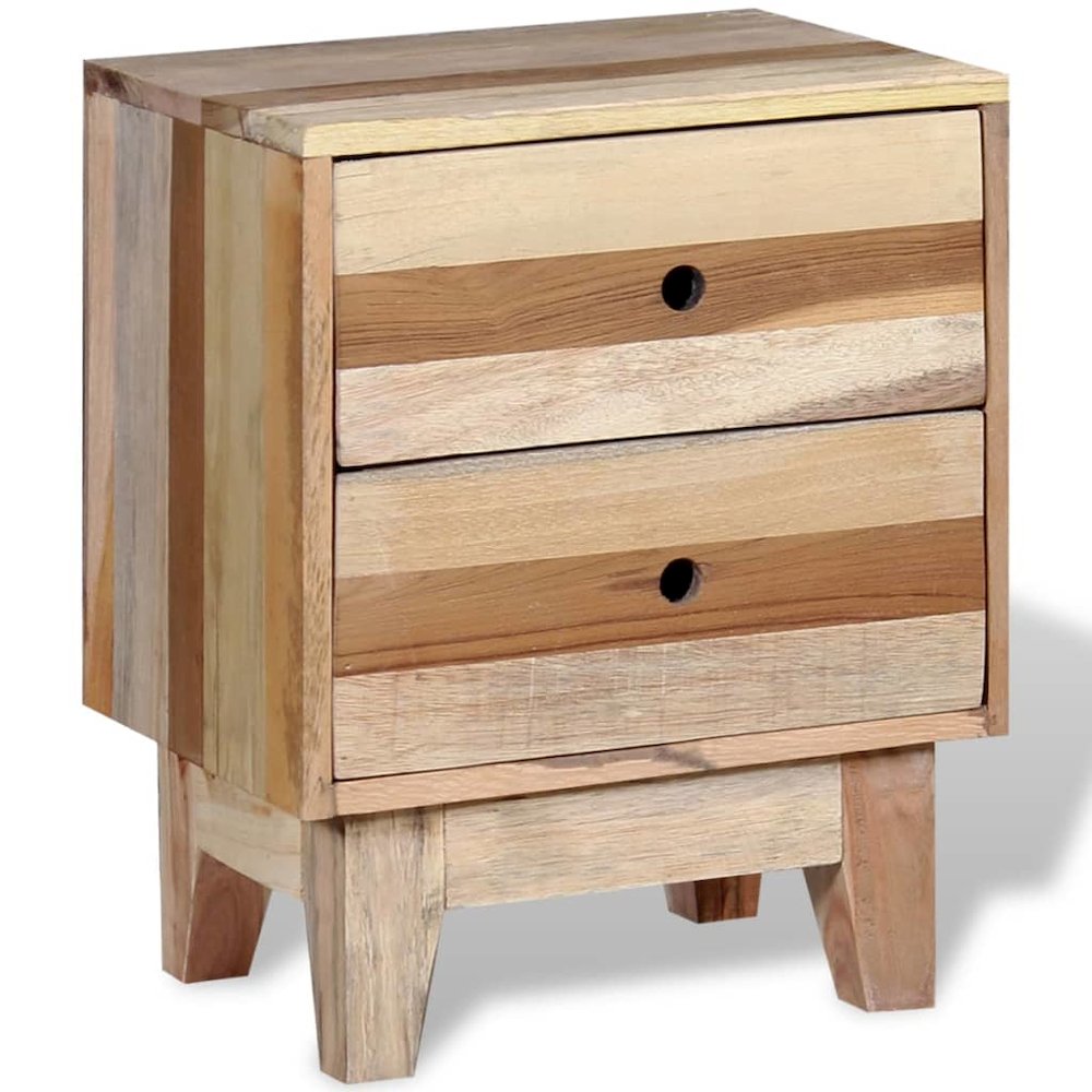 Bedside Cabinet Beige Solid reclaimed wood Small Storage. Picture 1
