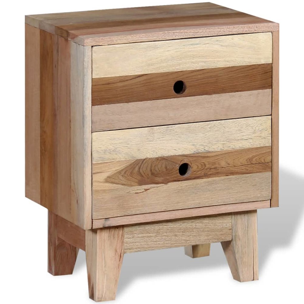 Bedside Cabinet Beige Solid reclaimed wood Small Storage. Picture 2