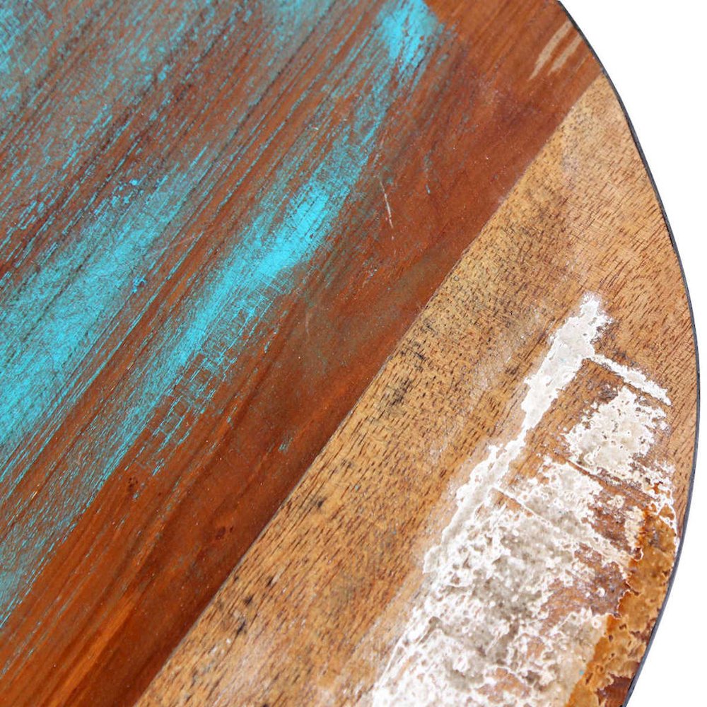 Stool Brown, Silver Solid reclaimed wood, Aluminum Compact. Picture 6