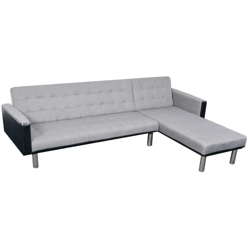 Sofa Black and grey Wooden frame, polyester fabric Large. Picture 1