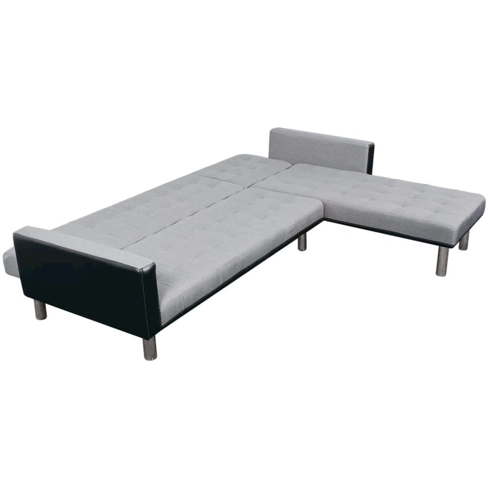 Sofa Black and grey Wooden frame, polyester fabric Large. Picture 3