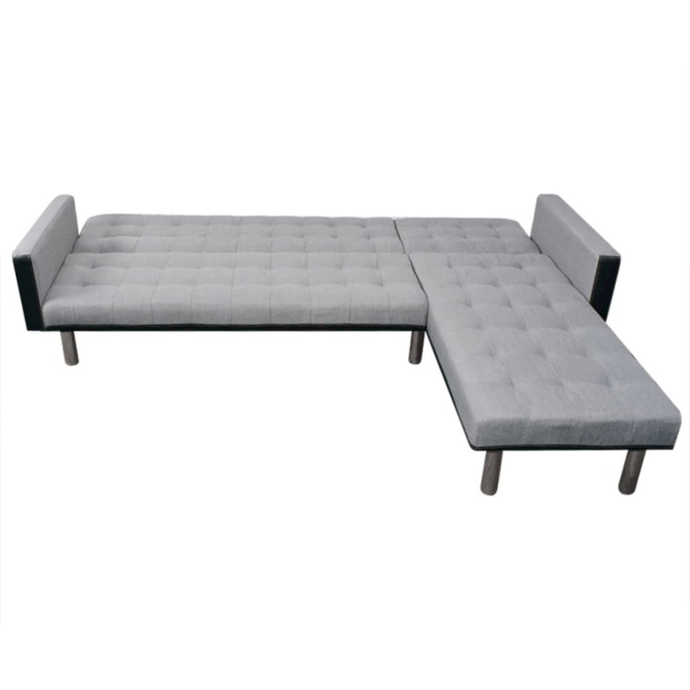 Sofa Black and grey Wooden frame, polyester fabric Large. Picture 4