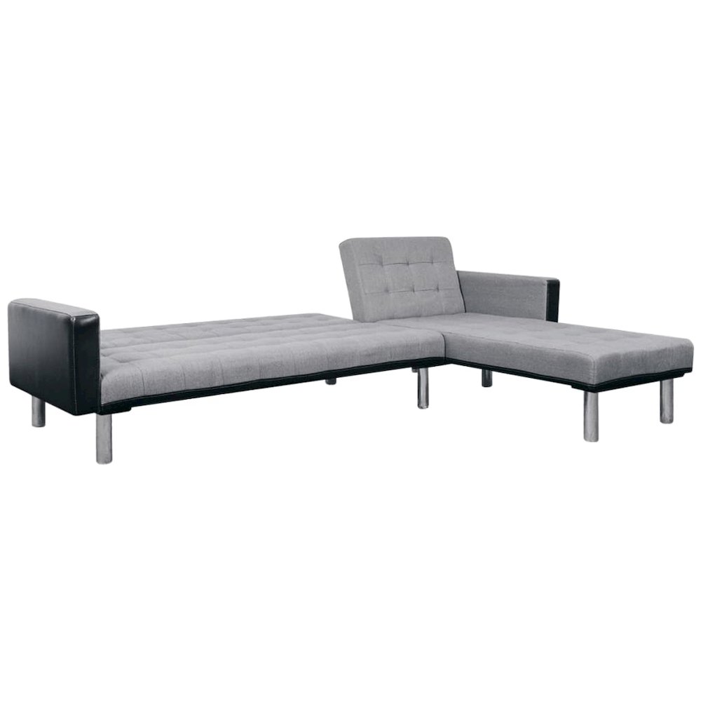 Sofa Black and grey Wooden frame, polyester fabric Large. Picture 5
