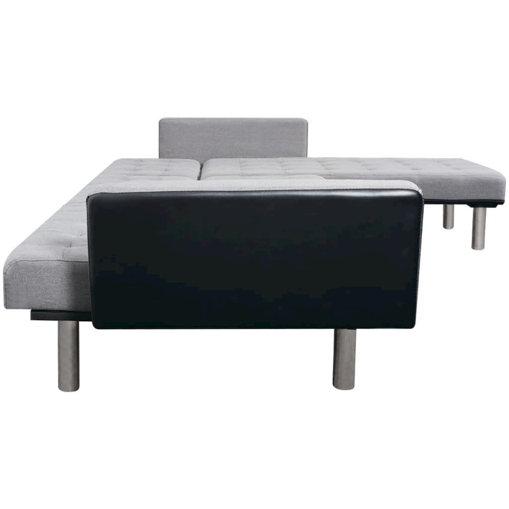 Sofa Black and grey Wooden frame, polyester fabric Large. Picture 6