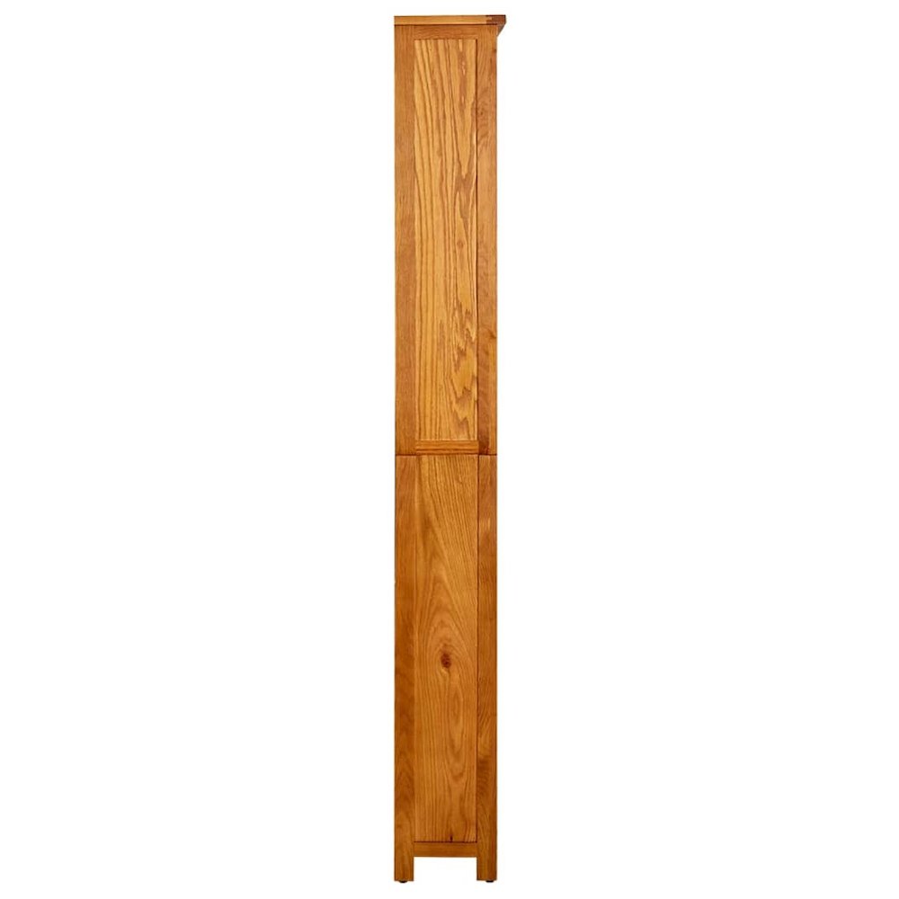 Bookcase Brown Solid Oak Wood 31.5x8.9x70.9 in Bookcase. Picture 3