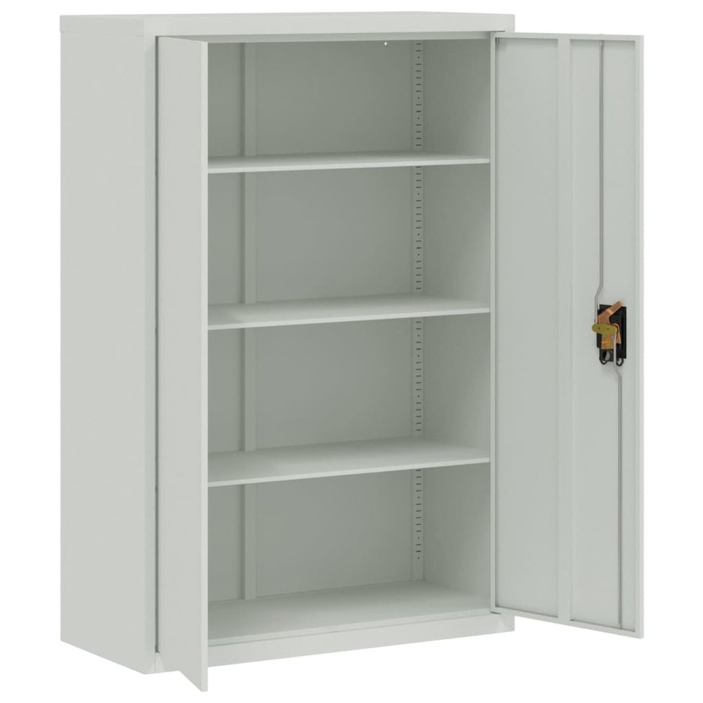 Filing Cabinet Grey Steel Large Height-Adjustable Shelves. Picture 4