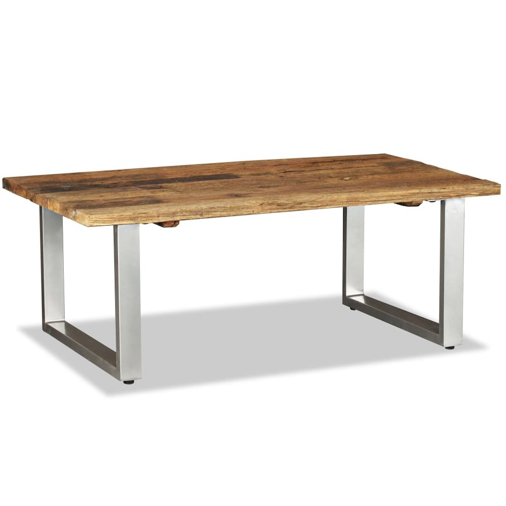 Coffee Table Multicolor Solid reclaimed wood and wrought iron. Picture 1