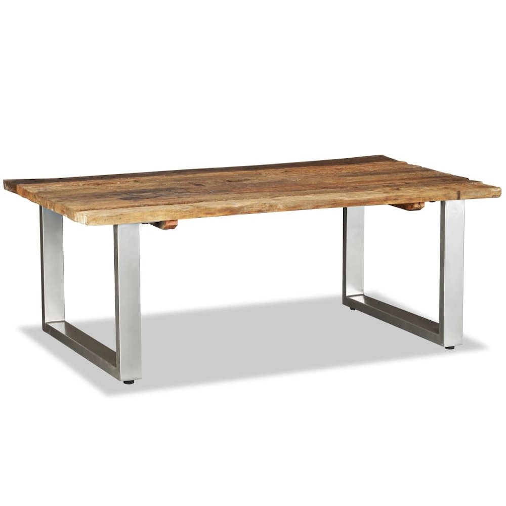 Coffee Table Multicolor Solid reclaimed wood and wrought iron. Picture 2