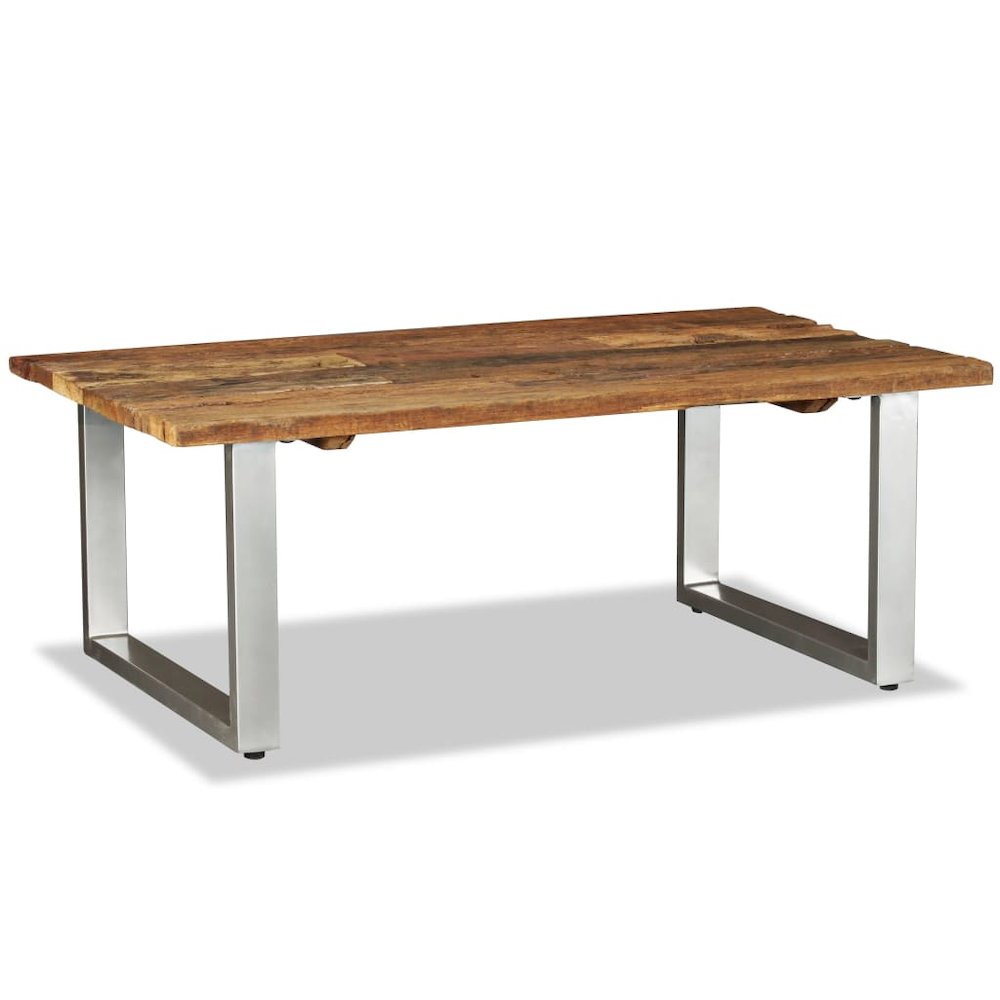 Coffee Table Multicolor Solid reclaimed wood and wrought iron. Picture 3