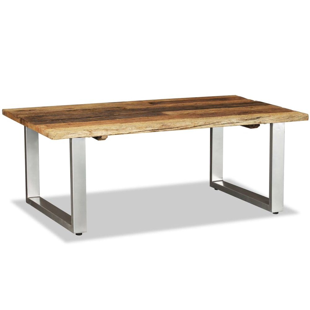 Coffee Table Multicolor Solid reclaimed wood and wrought iron. Picture 4