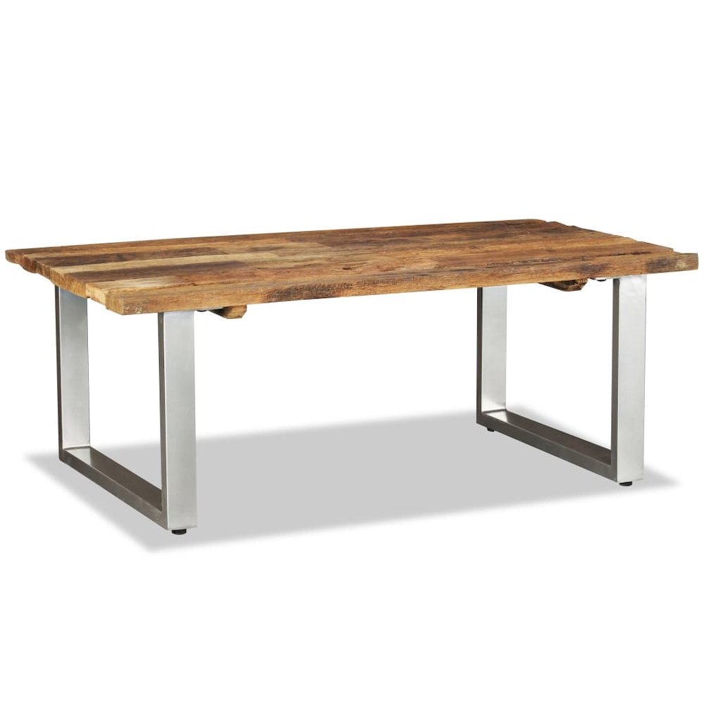 Coffee Table Multicolor Solid reclaimed wood and wrought iron. Picture 5
