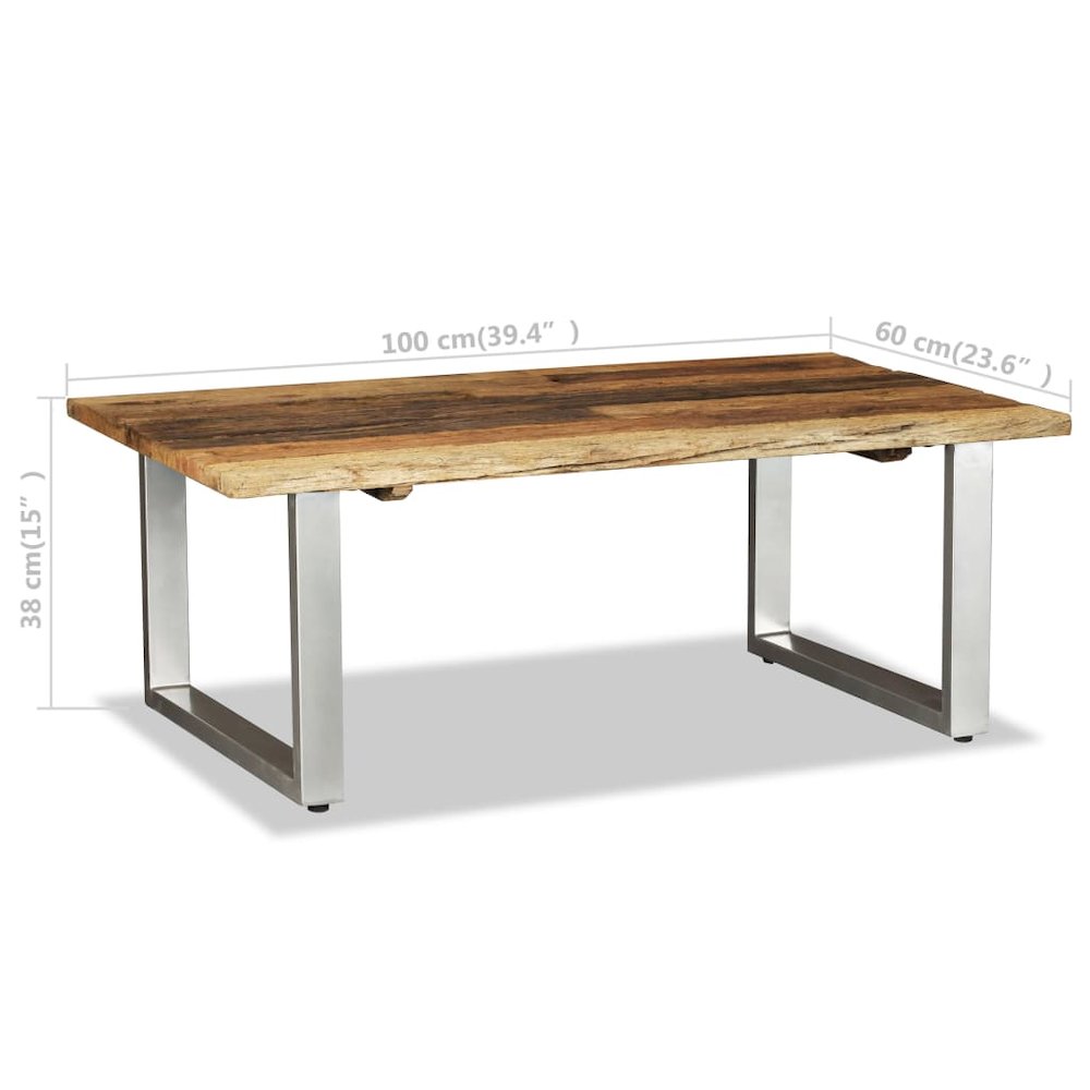 Coffee Table Multicolor Solid reclaimed wood and wrought iron. Picture 8