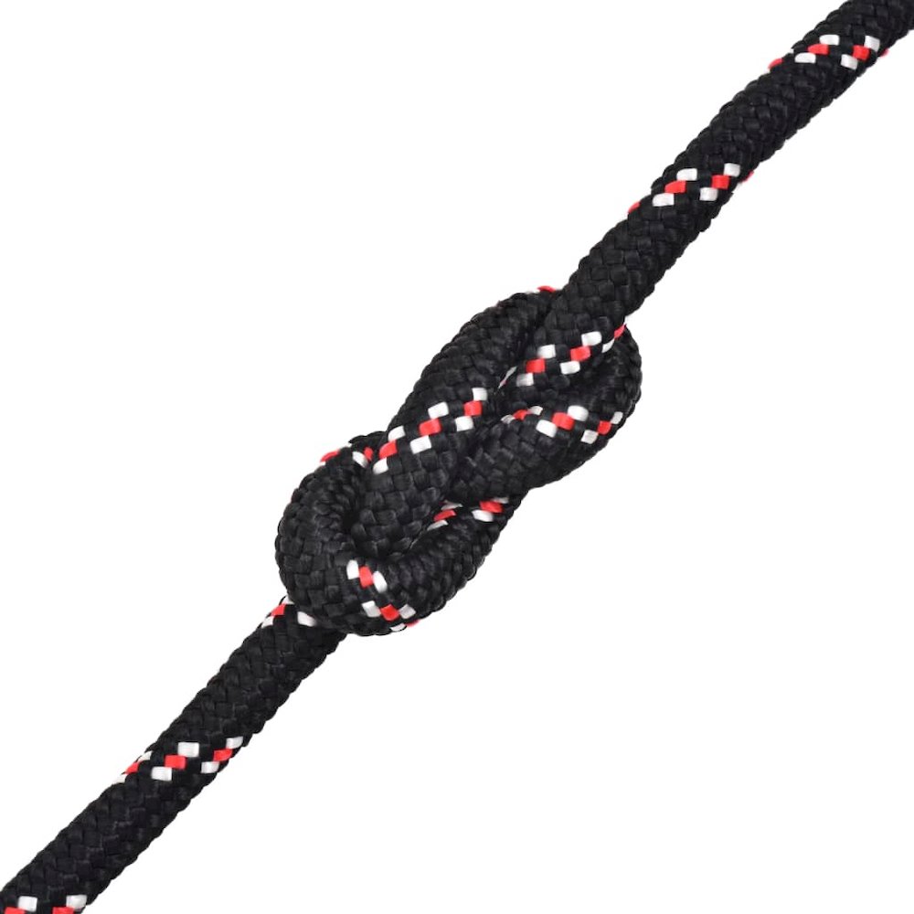 vidaXL Marine Rope Polypropylene 0.47" 1968.5" Black, 91287. Picture 2