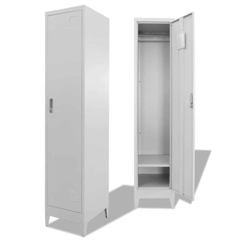 Locker Grey Steel Large Locker Cabinet Rectangular Industrial. Picture 1
