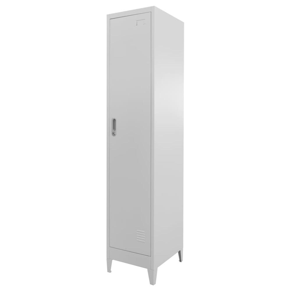 Locker Grey Steel Large Locker Cabinet Rectangular Industrial. Picture 3