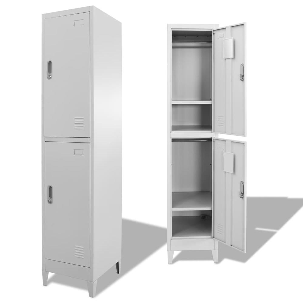 Locker Grey Steel Medium Locker Rectangular Industrial. Picture 1