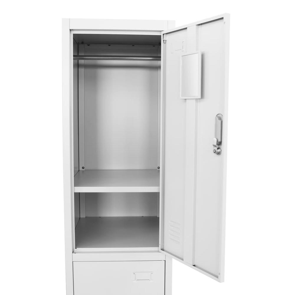 Locker Grey Steel Medium Locker Rectangular Industrial. Picture 5