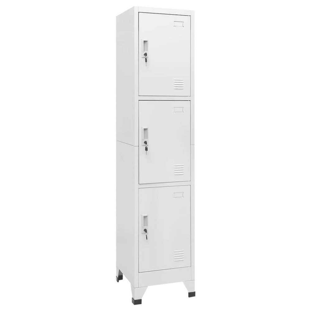 Locker Cabinet Gray Steel 70.9 in Locker Cabinet Rectangular. Picture 1