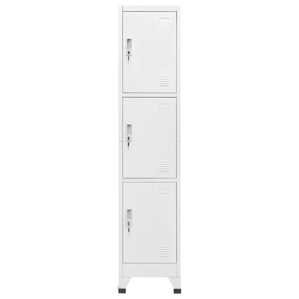 Locker Cabinet Gray Steel 70.9 in Locker Cabinet Rectangular. Picture 2
