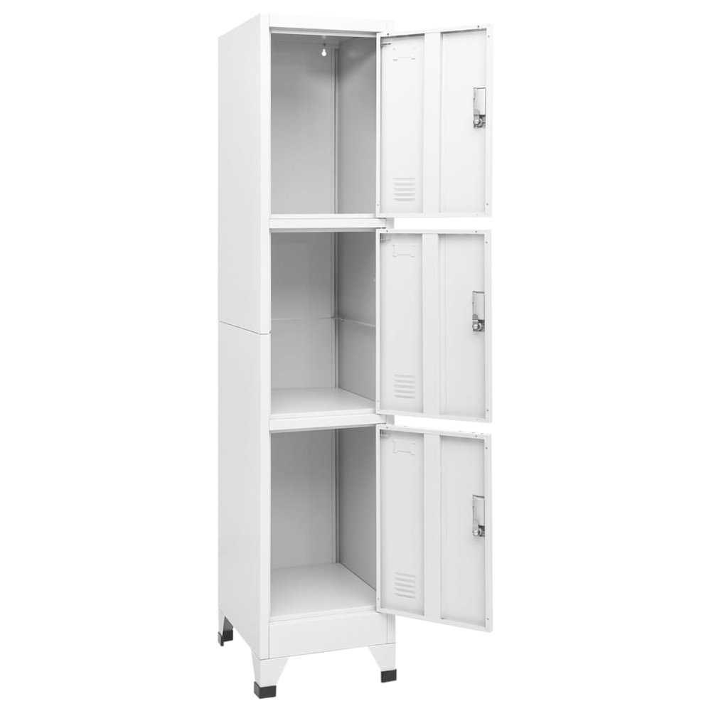 Locker Cabinet Gray Steel 70.9 in Locker Cabinet Rectangular. Picture 3
