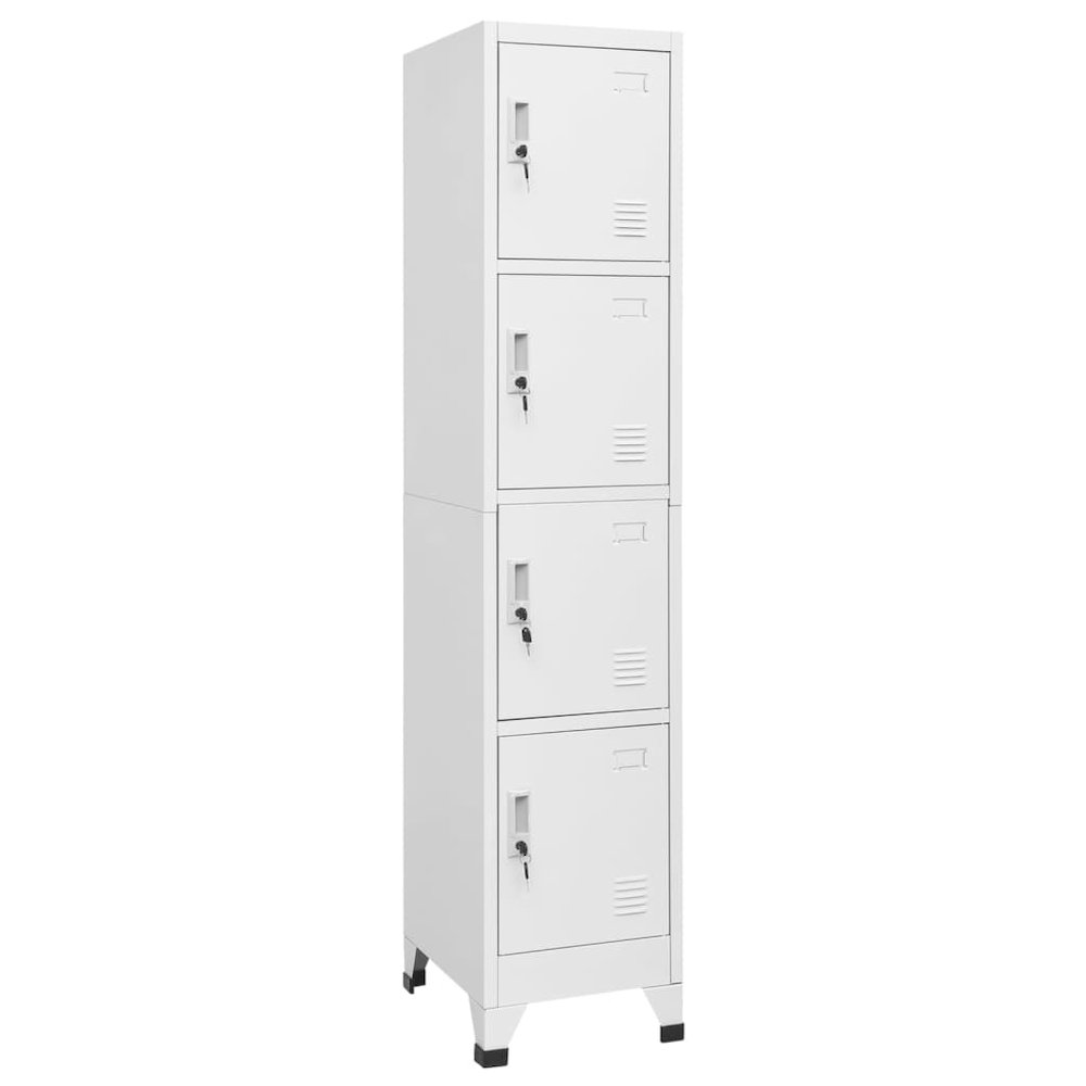 Locker Grey Steel Medium Cabinet Rectangular Industrial. Picture 1