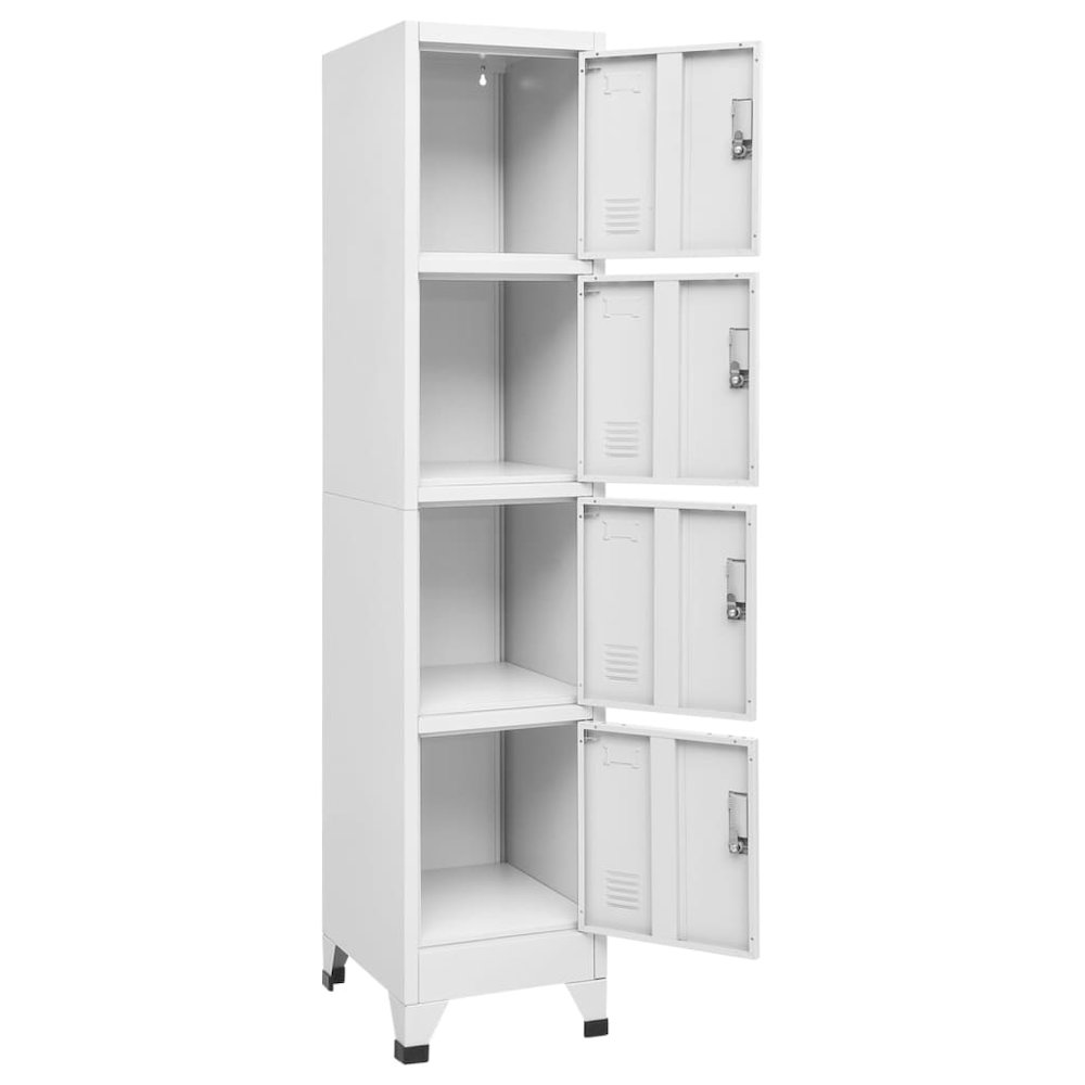 Locker Grey Steel Medium Cabinet Rectangular Industrial. Picture 3