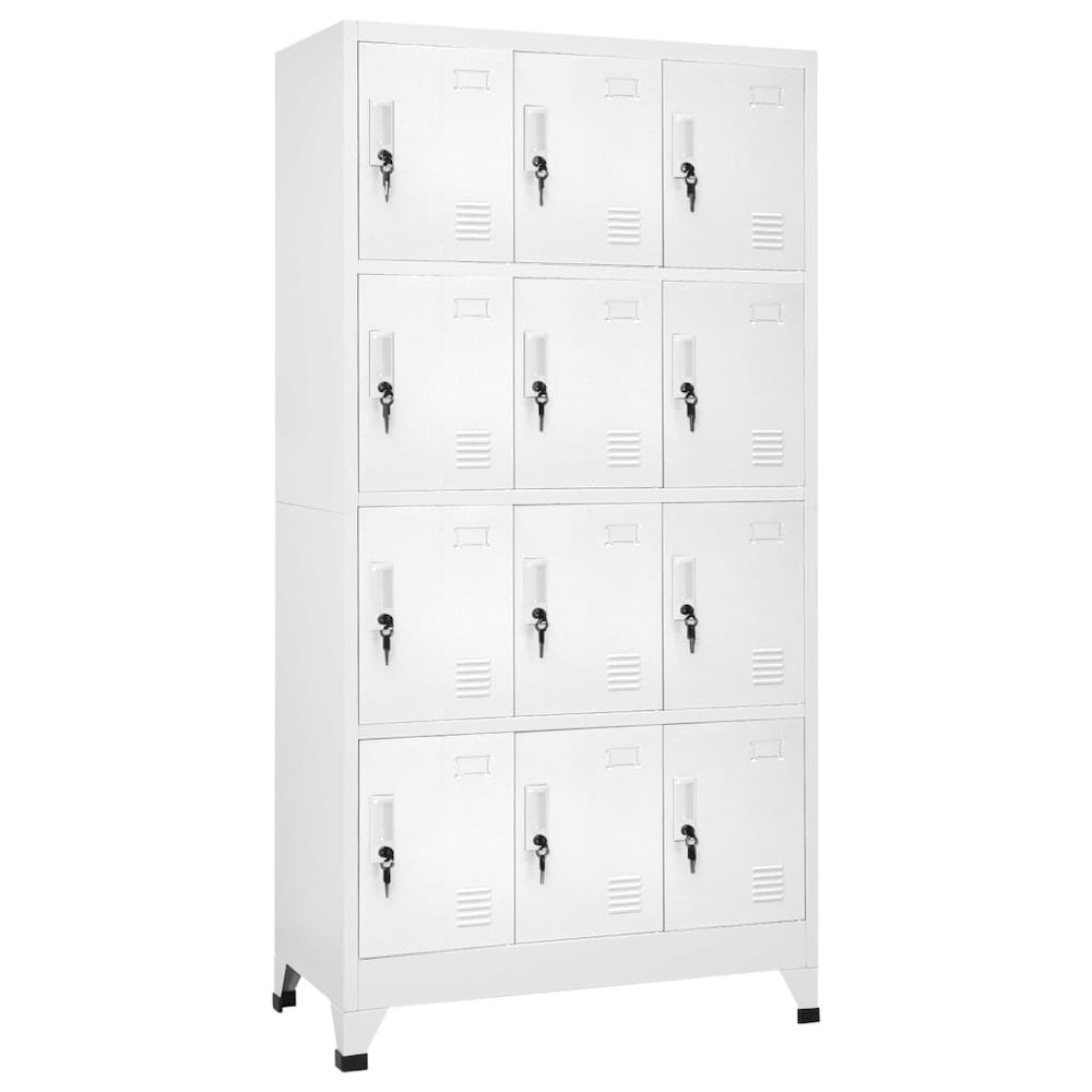 Locker Grey Steel Large Lockers Rectangular Industrial. Picture 1
