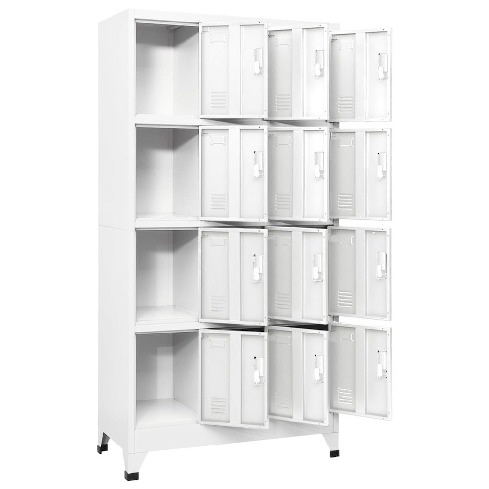 Locker Grey Steel Large Lockers Rectangular Industrial. Picture 3