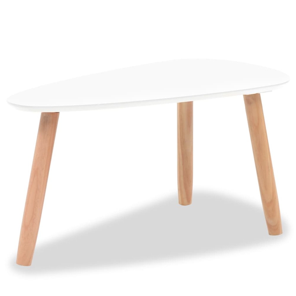 Coffee Table Set of 2 White Solid pinewood, MDF Medium Durable. Picture 7