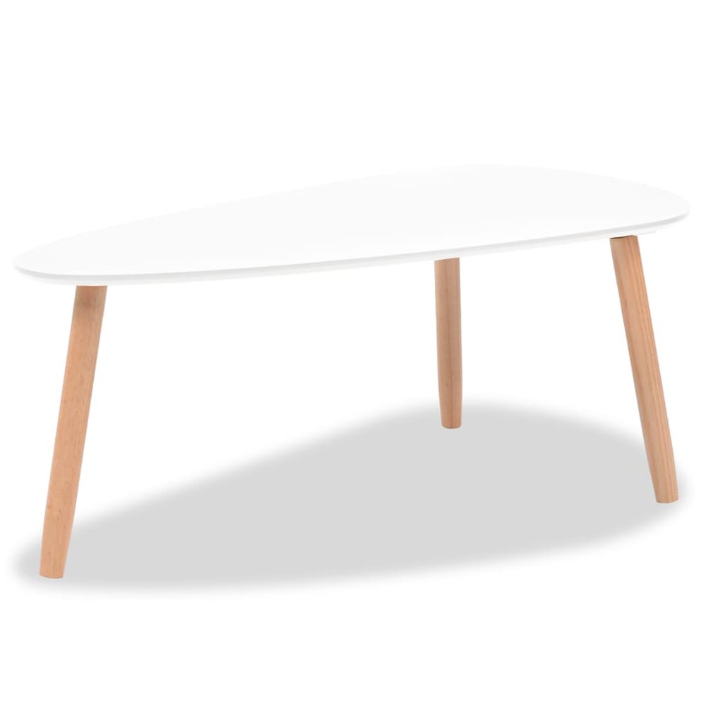 Coffee Table Set of 2 White Solid pinewood, MDF Medium Durable. Picture 8